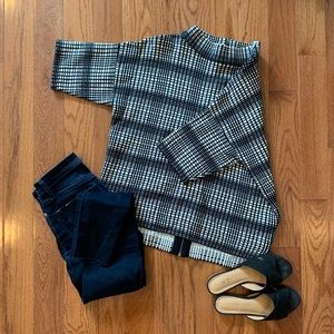 French Connection Short Sleeve Top w Zipper